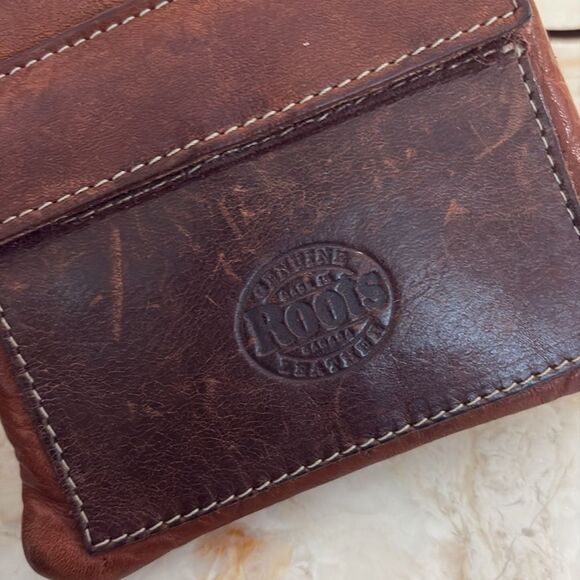 Vintage Roots Hanging Pouch Tribe Leather Crossbody Bag Brown - Picture 6 of 15